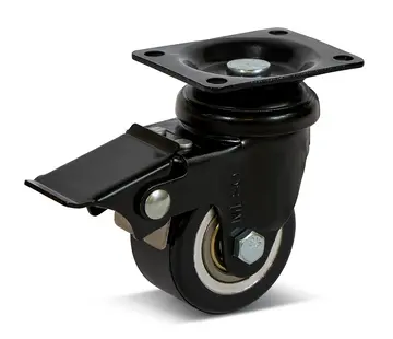 MESO Rueda giratoria PU frenada con placa superior - 50mm - 120kg