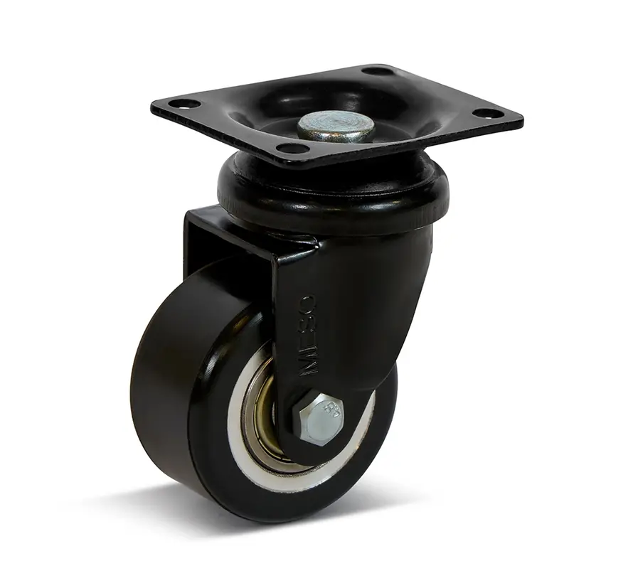 Rueda giratoria PU con placa superior - 50mm - 120kg