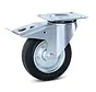 Rueda giratoria de goma inodora frenada con placa superior - 160mm - 200kg