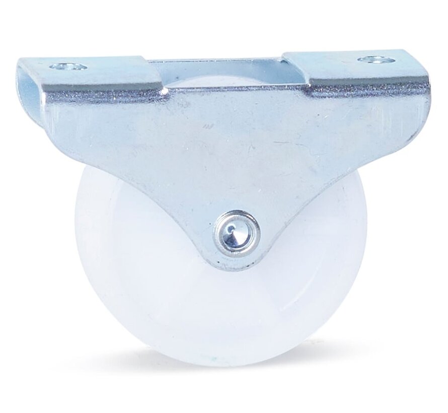Pequeña rueda fija blanca PP - 50mm - 55kg