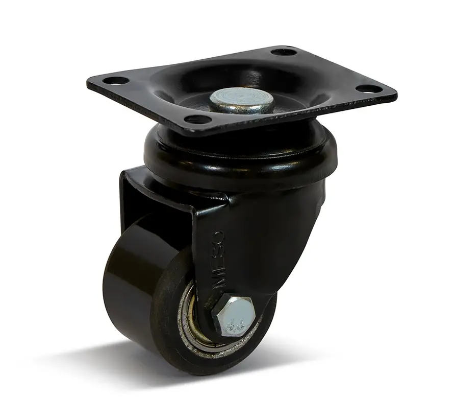 Rueda giratoria PU con placa superior - 35mm - 100kg