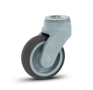 MESO Rueda giratoria de plástico gris con agujero para perno - 100mm - 100kg