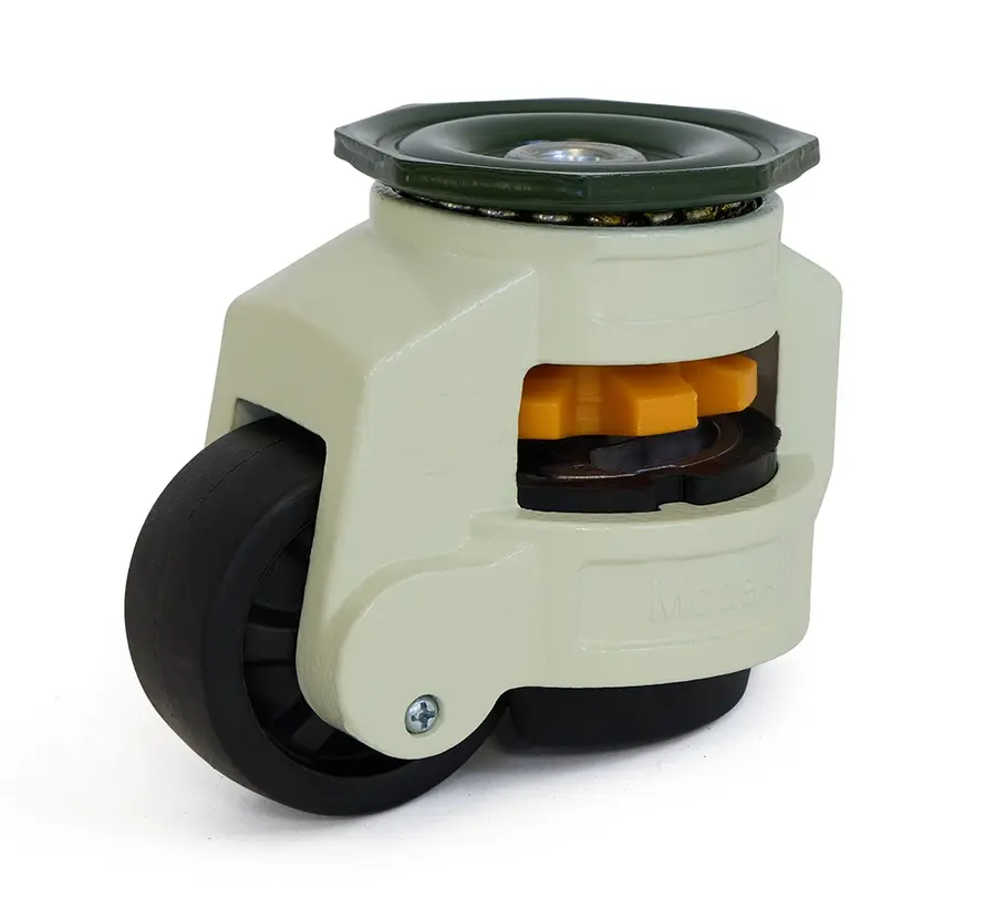 Rueda giratoria elevable de nylon negro con agujero central - 62mm - 500kg