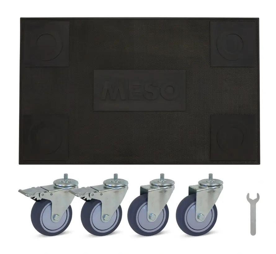 Rodillo para muebles 2 x frenado - rueda TPR - 580mm x 350mm - 350kg