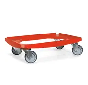 MESO MESO - Carrito de transporte - Plataforma de rodillos ABS - Rojo - Superficie de carga 600 x 400mm - 4 ruedas giratorias TPR - 100mm - 250kg