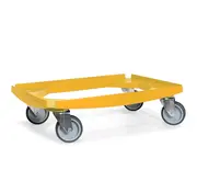 MESO MESO - Carrito de transporte - Plataforma de rodillos ABS - Amarillo - Superficie de carga 600 x 400mm - 4 ruedas giratorias TPR - 100mm - 250kg
