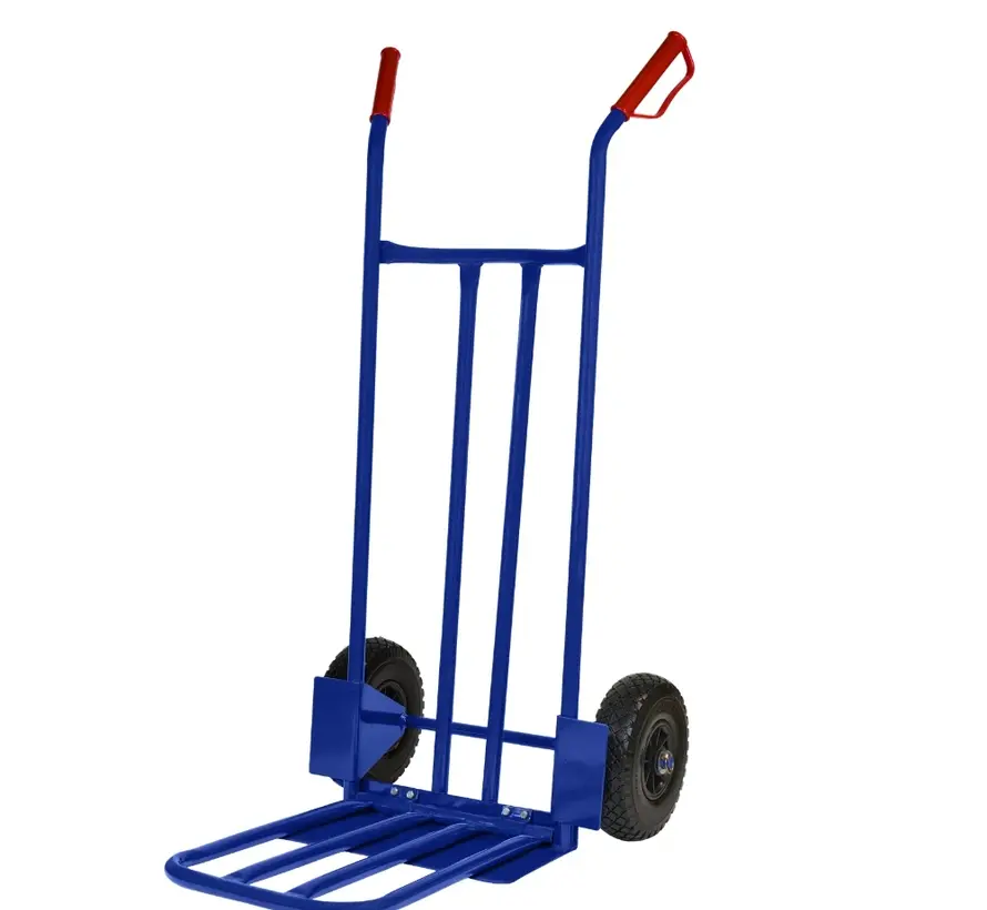 Steekwagen blauw - incl. klep - Max 200 kg - Anti-Lek (PU) Zwart/Zwart