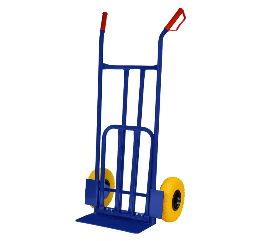 Steekwagen blauw - incl. klep - Max 200 kg - Anti-Lek (PU) Geel/Zwart