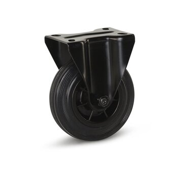 MESO Rueda giratoria de goma negra - 125 mm - 150 kg - En proceso de retirada - En proceso de retirada
