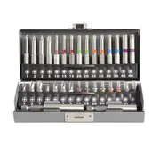 Dynaplus - Set di punte - Set di punte professionali da 32 pezzi - Bande colorate - Scatola di metallo