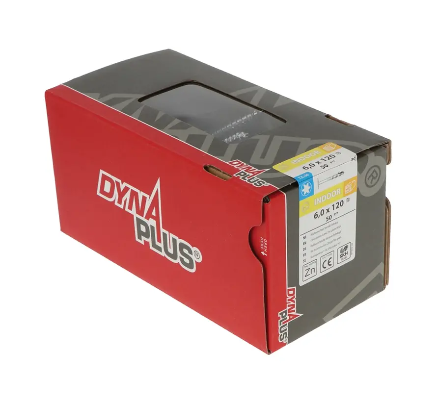Dynaplus - Viti a testa svasata Torx 30 - 6 x 120 mm - Zincato - Filettatura parziale (50 pezzi)