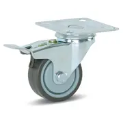 MESO Carrello con ruote piroettanti frenate con piastra superiore - 50mm - 40kg