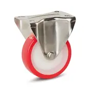 MESO Ruota fissa in acciaio inox PU - 100mm - 180kg