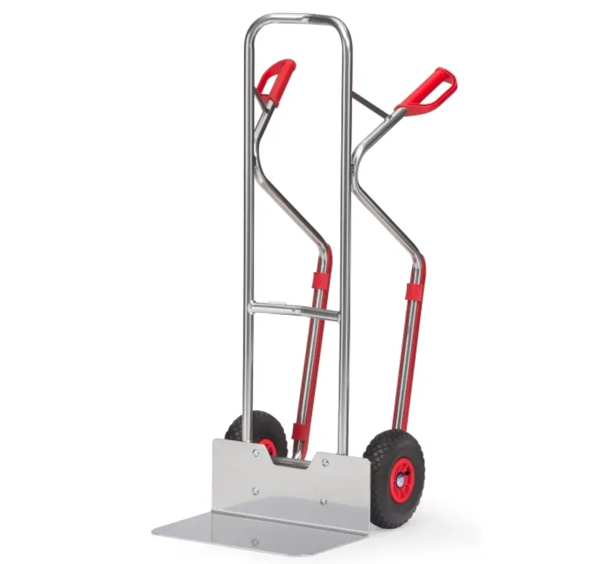 Fetra Carrello a mano in alluminio con ruote pneumatiche 260 x 85 mm - 200 kg - Pala larga
