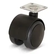 Ruota per mobili Premium, con tappo, 50 mm, in PU con piastra superiore 36,5x36,5 mm