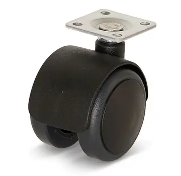 Ruota per mobili Premium, con tappo, 50 mm, in PU con piastra superiore 36,5x36,5 mm