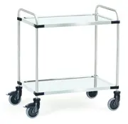 Carrello di servizio Fetra in acciaio inox piano di carico 800 x 500 mm - 80 kg per ripiano