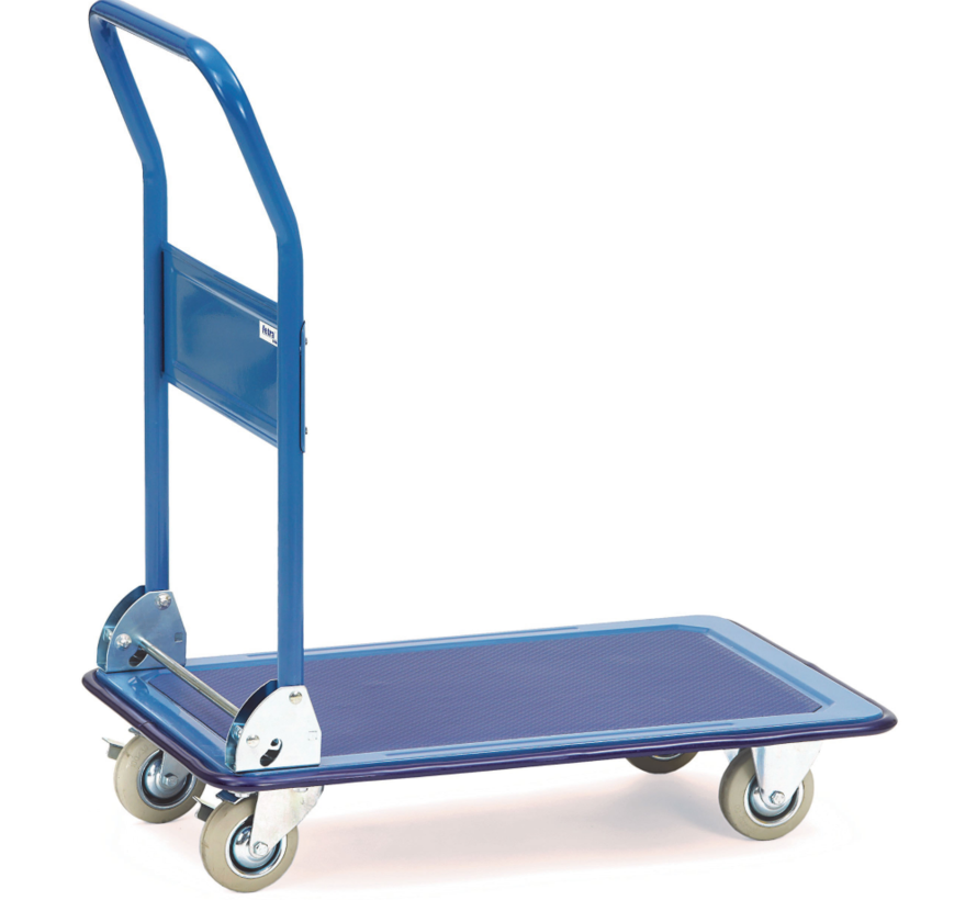 Carrello da magazzino Fetra piano di carico 750 x 480 mm - 150 kg - maniglia pieghevole