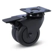 MESO Doppia ruota piroettante nera con freno 75 mm 150 kg