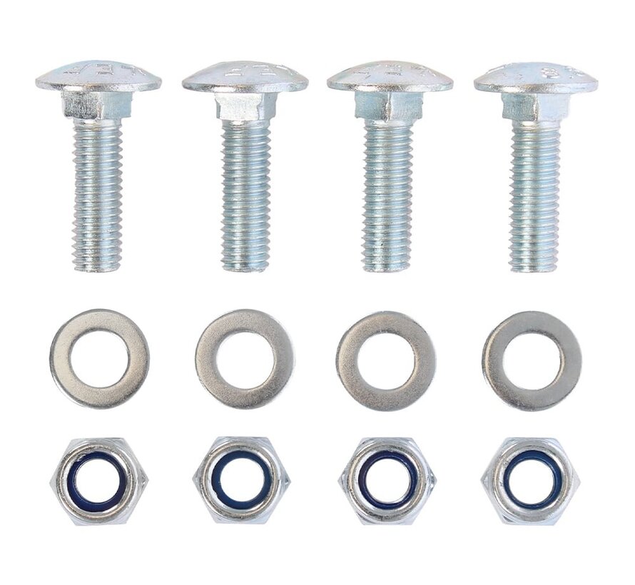 Kit di montaggio M10 - 4x bullone di bloccaggio - 4x dado - 4x rondella