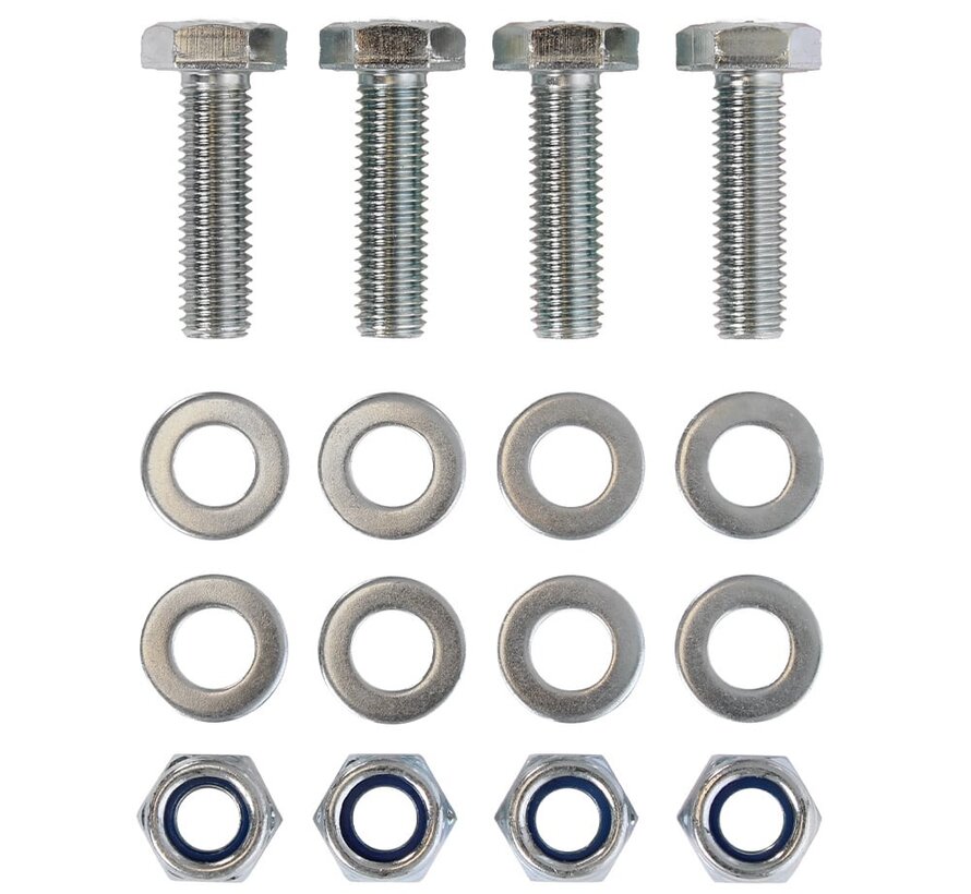 Kit di montaggio M10 - 4x bullone esagonale - 4x dado - 8x rondella
