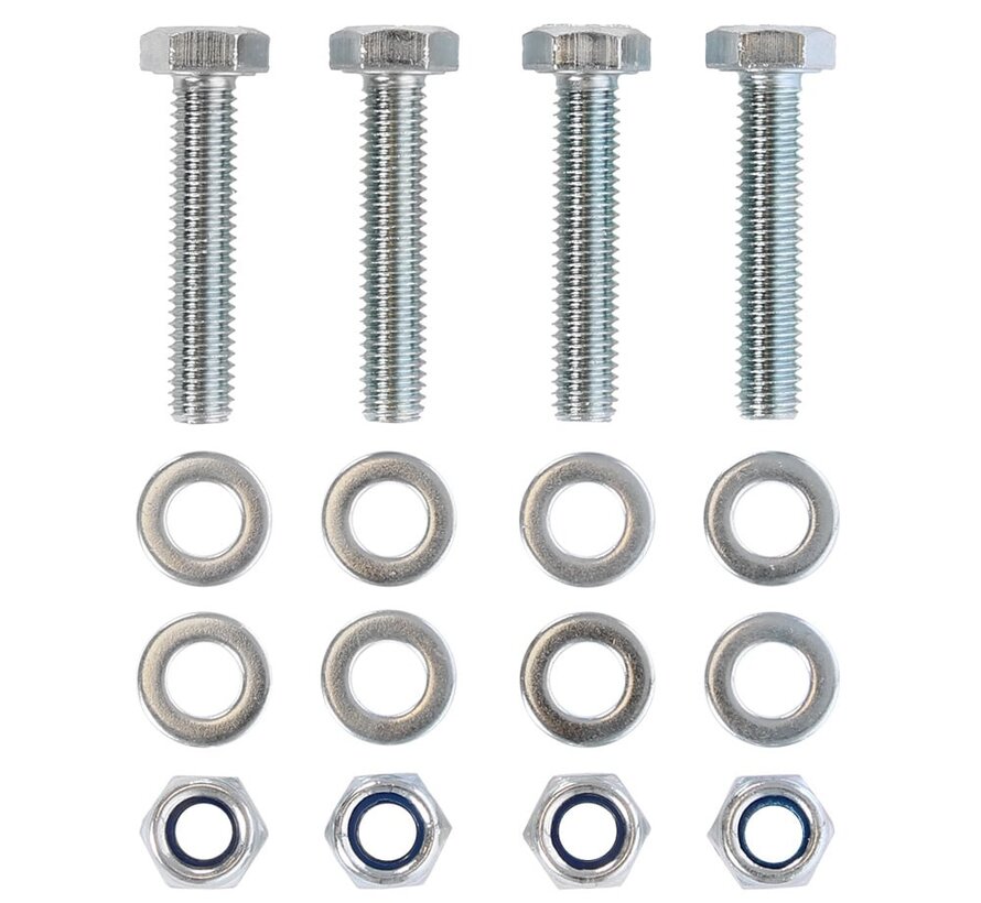 Kit di montaggio M6 - 4x Bullone esagonale - 4x Dado - 8x Rondella