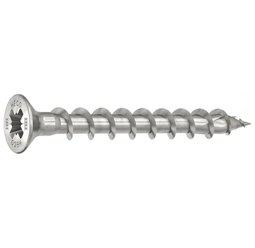 Heco Topix-Plus - Viti per cerniere A2 in acciaio inox - Testa svasata piatta Pozidrive - 4,5 x40 mm - Filettatura intera (500 pezzi)