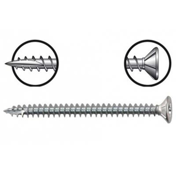 Viti per pannelli truciolari Pozidrive2 con punta di taglio - 4x70mm - Filettatura parziale - Zincato (200 pezzi)