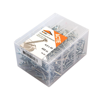 Viti per pannelli truciolari - Torx 20 Testa piatta - 4 x 40 mm - Filettatura parziale - Zincato - Vasca (450 pezzi)