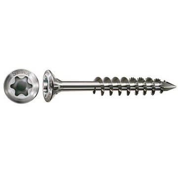 Spax - Viti per frontoni e recinzioni - Testa Torx 20 Lens - Filettatura parziale 4,5 x 35 mm - Acciaio inox (200 pezzi)
