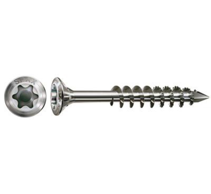 Spax - Viti per frontoni e recinzioni - Testa Torx 20 Lens - Filettatura parziale 4,5 x 35 mm - Acciaio inox (200 pezzi)
