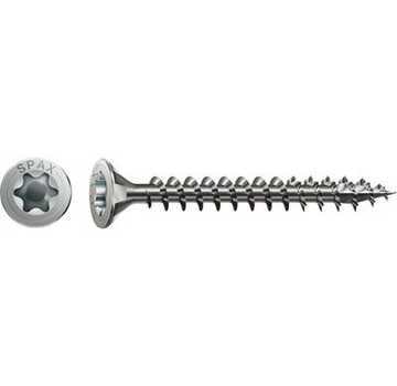 Spax - Viti per pannelli truciolari - Torx 20 Testa piatta - 4 x 30 mm - Filetto pieno - Acciaio inox (200 pezzi)