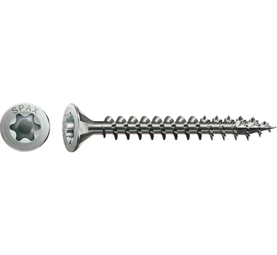 Spax - Viti per pannelli truciolari - Testa svasata Torx 20 T-Star - 4 x 35 mm - Svasate - Acciaio inox (200 pezzi)