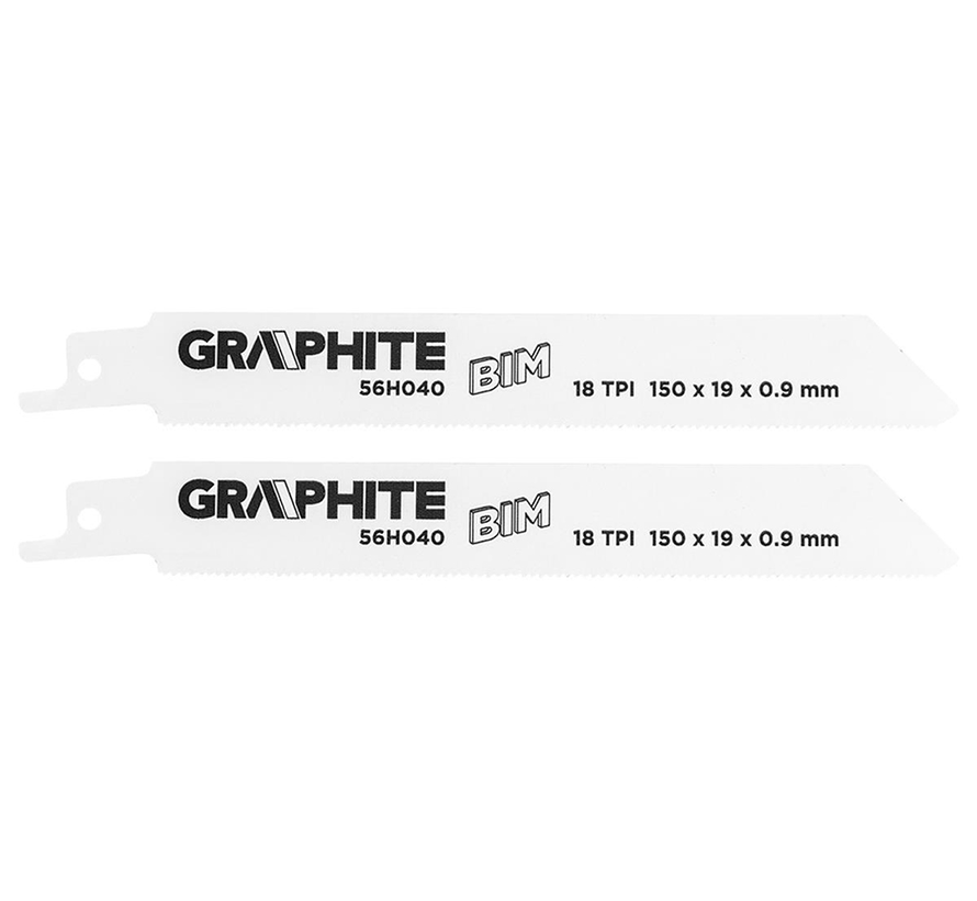 Graphite - Lame per seghe alternative - 18 TPI - 150x19x0,9mm (2 pezzi)