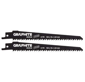 GRAPHITE Graphite - Lame per seghe alternative - 6 TPI - 150x19x1,25mm (2 pezzi)
