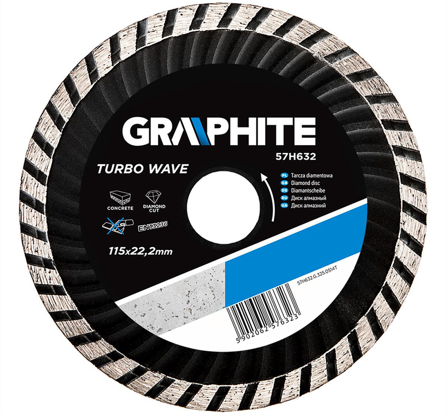 Graphite - Turbo Wave - Ruota diamantata - 115x22.2x6.0x2.4mm