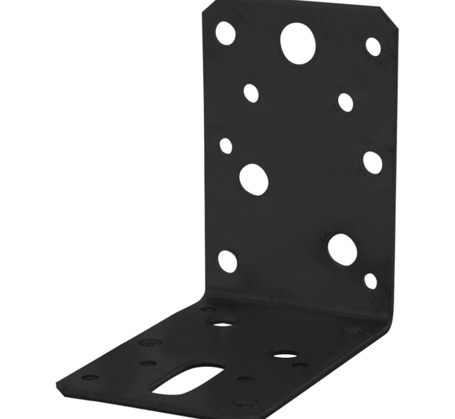 Ancoraggio angolare - Piatto - 90x90x60x2,5 - Nero