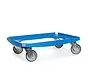 MESO - Carrello di trasporto - Piattaforma a rulli ABS - Blu - Piano di carico 600 x 400mm - 4 ruote girevoli in TPR - 100mm - 250kg