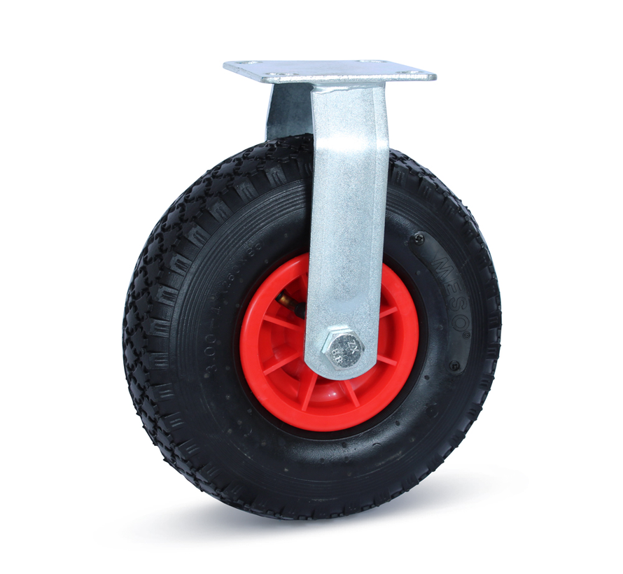 Ruota per benna con pneumatico - Cerchio in plastica - 260mm - 125kg
