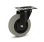 Ruote grigie in gomma con alloggiamento nero e piastra superiore - 125 mm - 180 kg