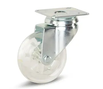 MESO Ruota per mobili trasparente con piastra superiore - 75 mm - 100 kg