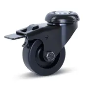 MESO Ruota girevole per mobili nera frenata con foro centrale - 50mm - 40kg