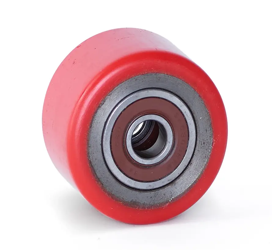 Rullo portapallet in PU 80x50 - Diametro albero 17mm - Capacità di carico 400kg