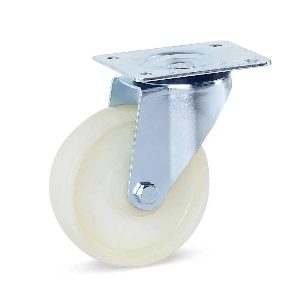 4 Ruote Girevoli In Nylon MroMax, Diametro 39 Mm, Con Piastra Superiore, Capacità 20 Kg Cad., Colore Bianco, Per Sedie E Mobili