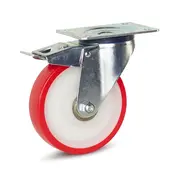 MESO Ruota girevole in PU frenata con piastra superiore - 160mm - 330kg