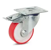 MESO Ruota girevole in PU frenata con piastra superiore - 125mm - 270kg