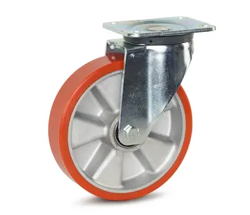 MESO Ruota girevole per impieghi gravosi in PU con piastra superiore - 200mm - 800kg