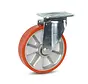 Ruota girevole per impieghi gravosi in PU con piastra superiore - 200mm - 800kg
