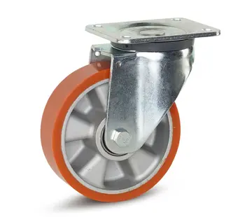 MESO Ruota girevole per impieghi gravosi in PU con piastra superiore - 160mm - 700kg