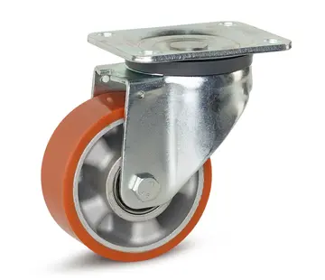 MESO Ruota girevole per impieghi gravosi in PU con piastra superiore - 125mm - 500kg